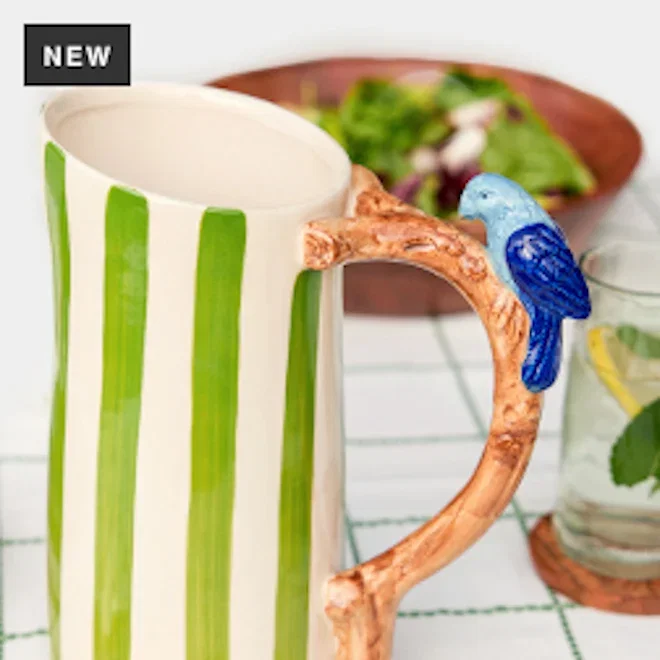 Humble & Mash Nature Stripe Bird Jug, 2.1L