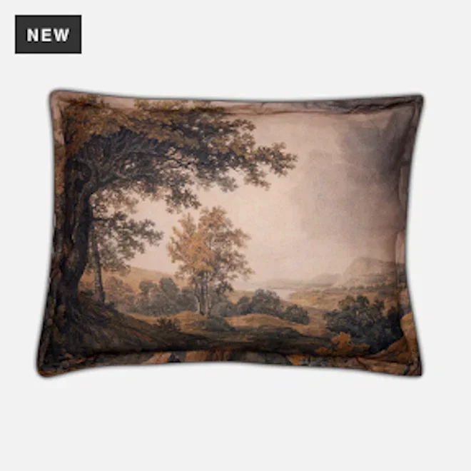 Thread Office Landscape Printed Scatter Cushion with Feather Blend Inner, 40cm x 70cm