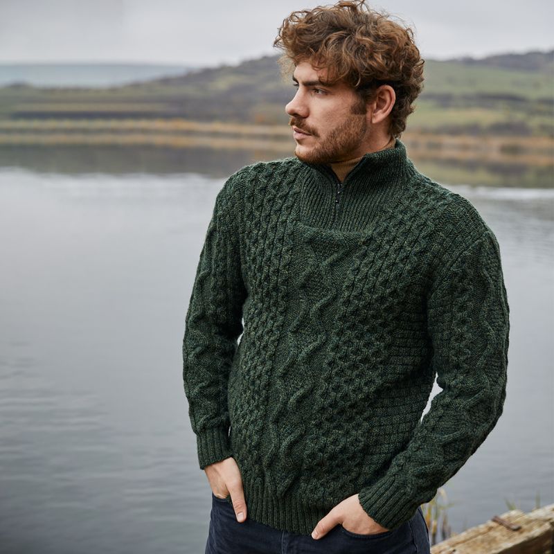 Image of Men's Shawl Collar Fisherman Sweater