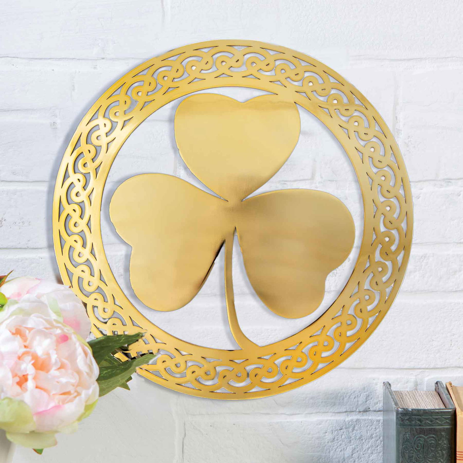 Image of Shamrock Wall Hanger - Brass
