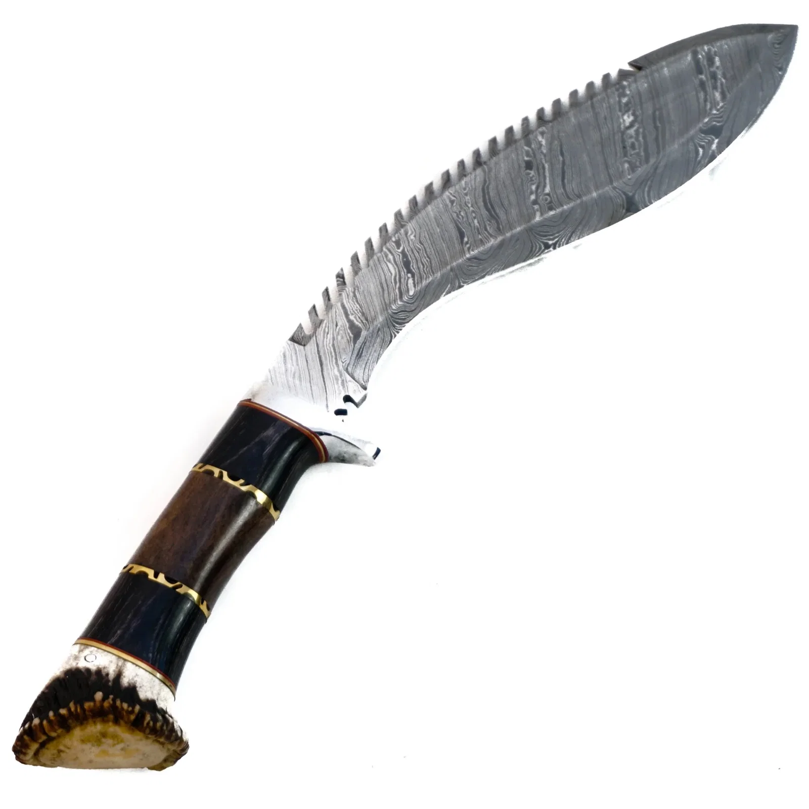 Image of Gurkha Kukri Knife- Handmade Pattern Welded High Carbon Damascus Blade - 16"