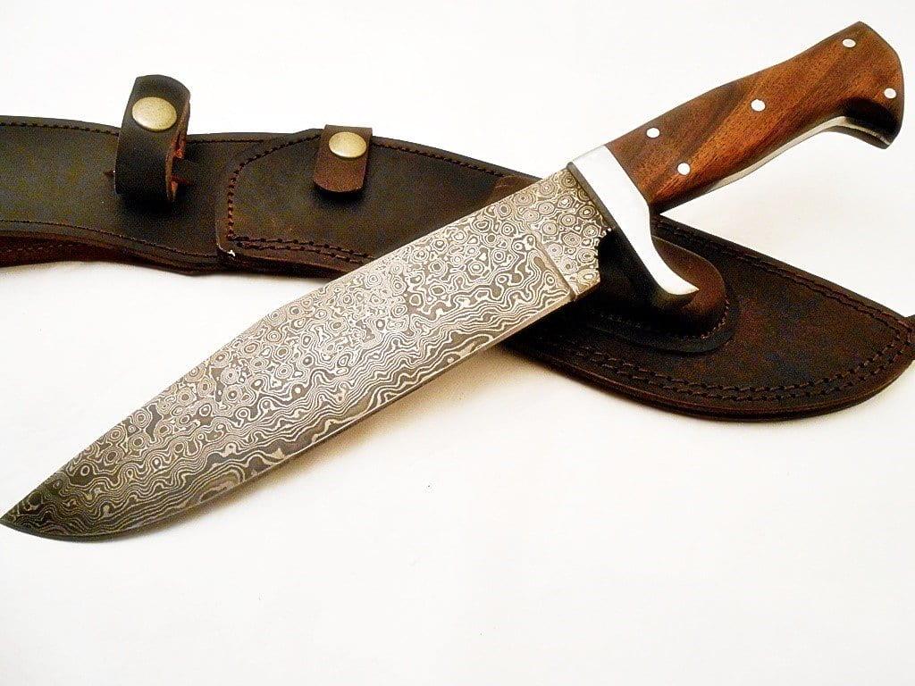 Image of Bowie Knife- High Carbon Damascus Steel- 13"