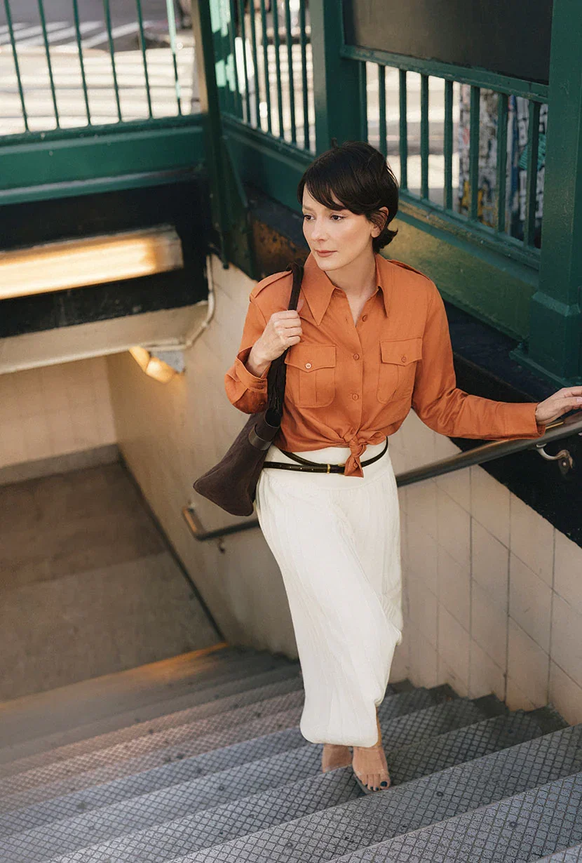 Image of Dana Linen Shirt Jacket - Ginger
