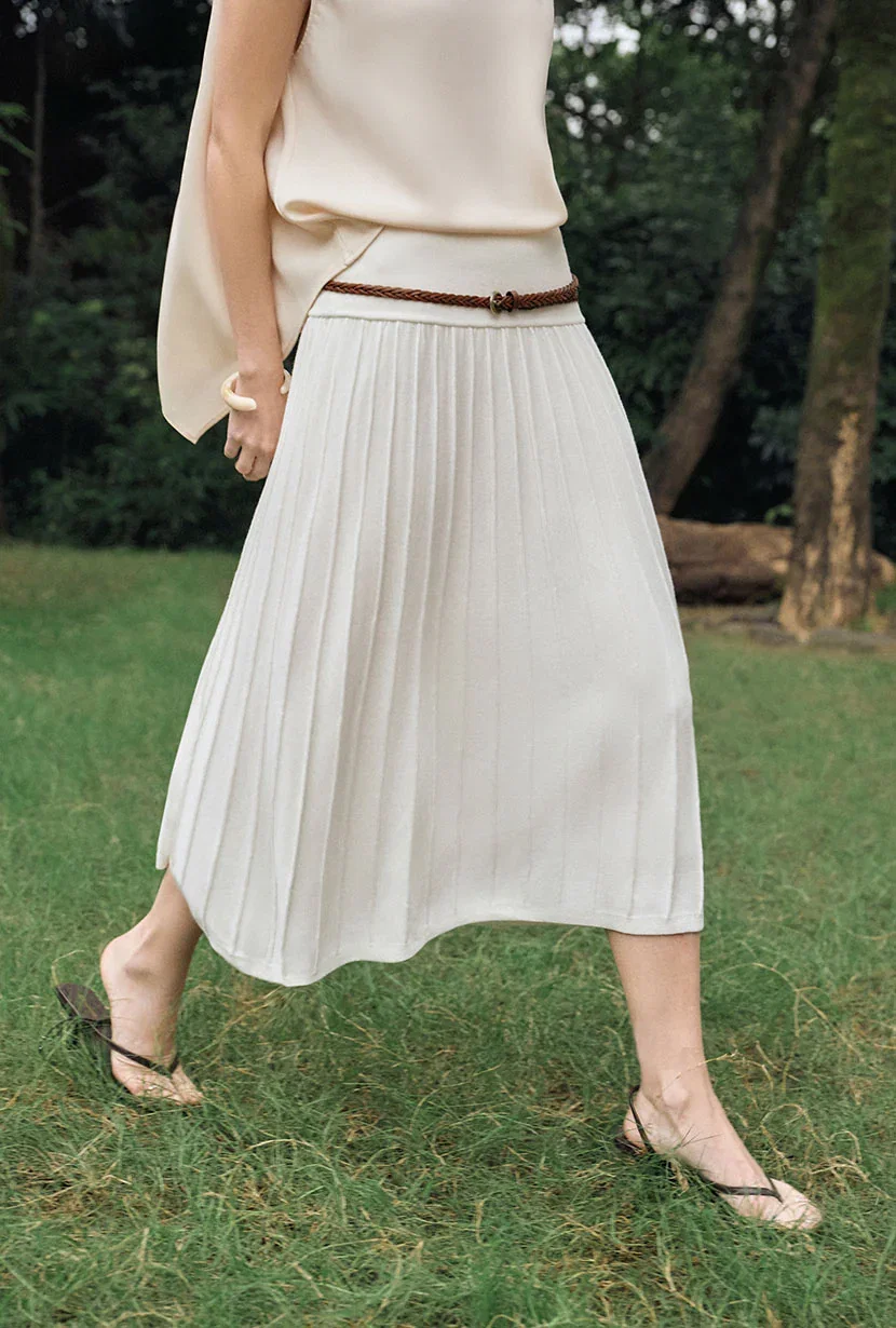 Image of Czar Bamboo Knit Skirt - Ivory