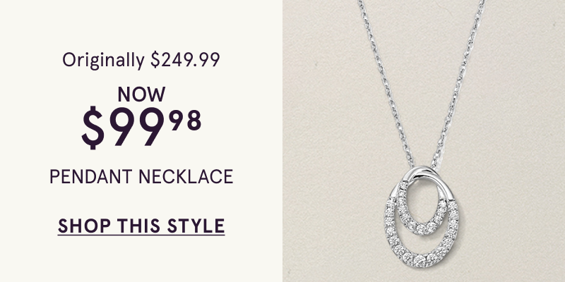 Pavé double oval pendant chain. Pendant necklace. Originally $249.99, now $99.98. Click here to shop this style