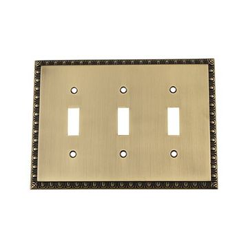 Nostalgic Warehouse Egg & Dart Triple Toggle Switch Plate
