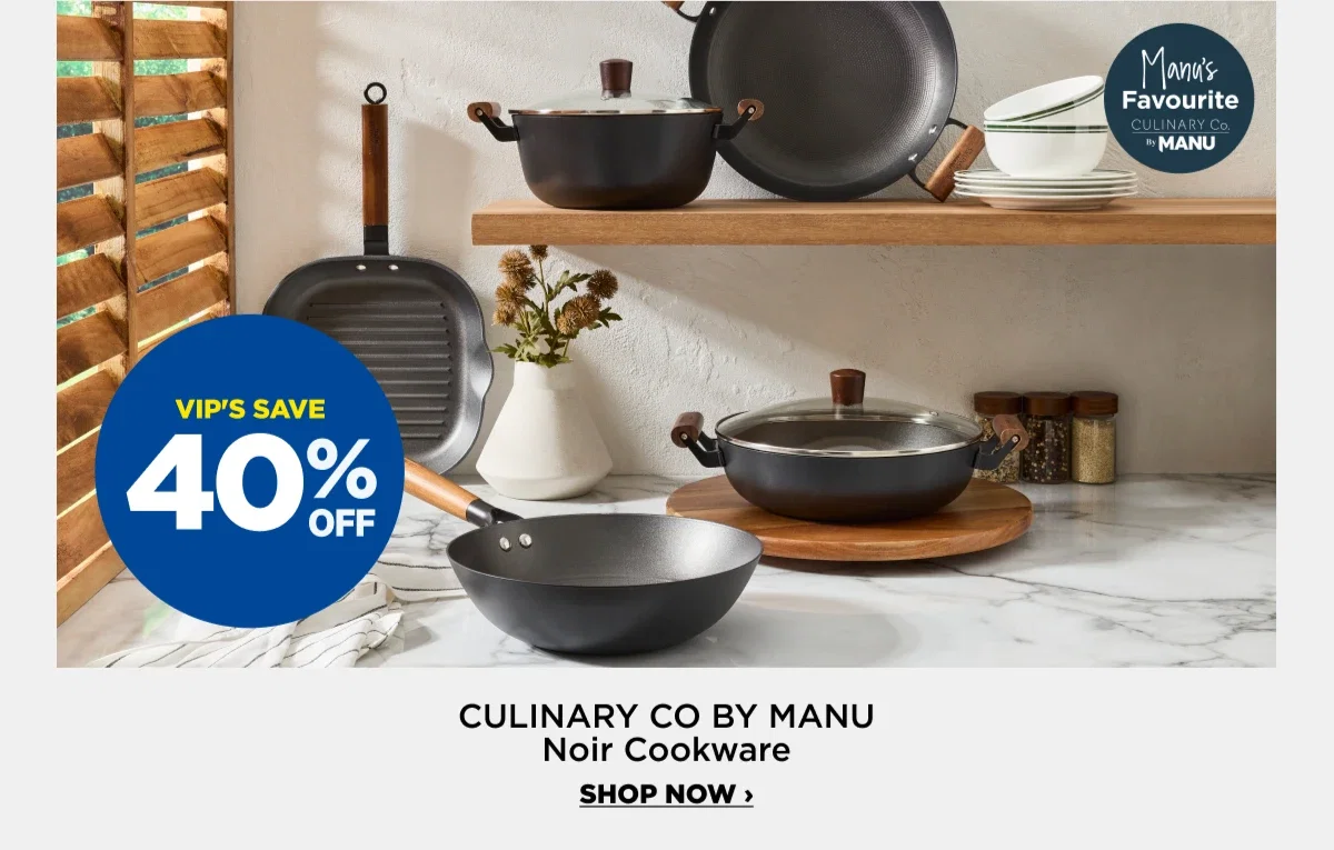40%off Culinary Co By Manu Noir Cookware