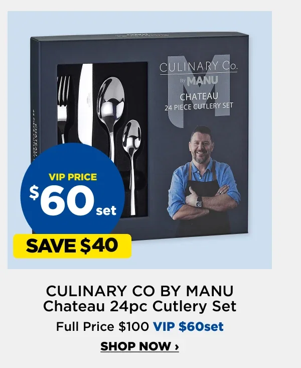 VIP $60ea Culinary 24 Piece Stainless Steel Cutlery Set