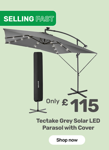 tectake Grey Solar LED Parasol with Cover 2.5m. Only £115
