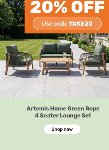 Artemis Home Green Rope 4 Seater Lounge Set. 20% off with code TAKE20