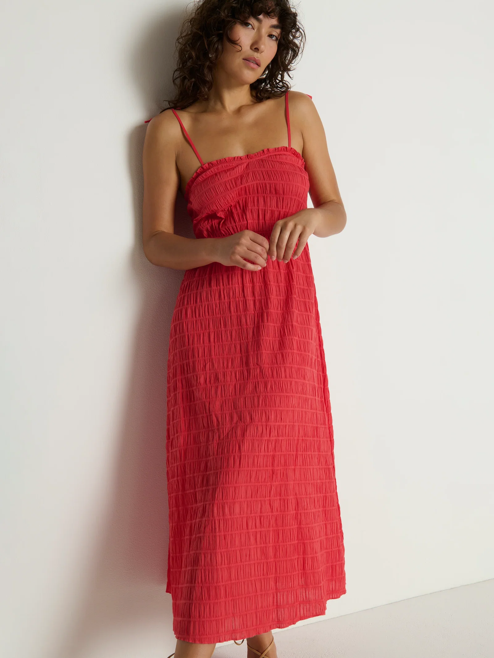 Image of Madeline Tie Midi Dress