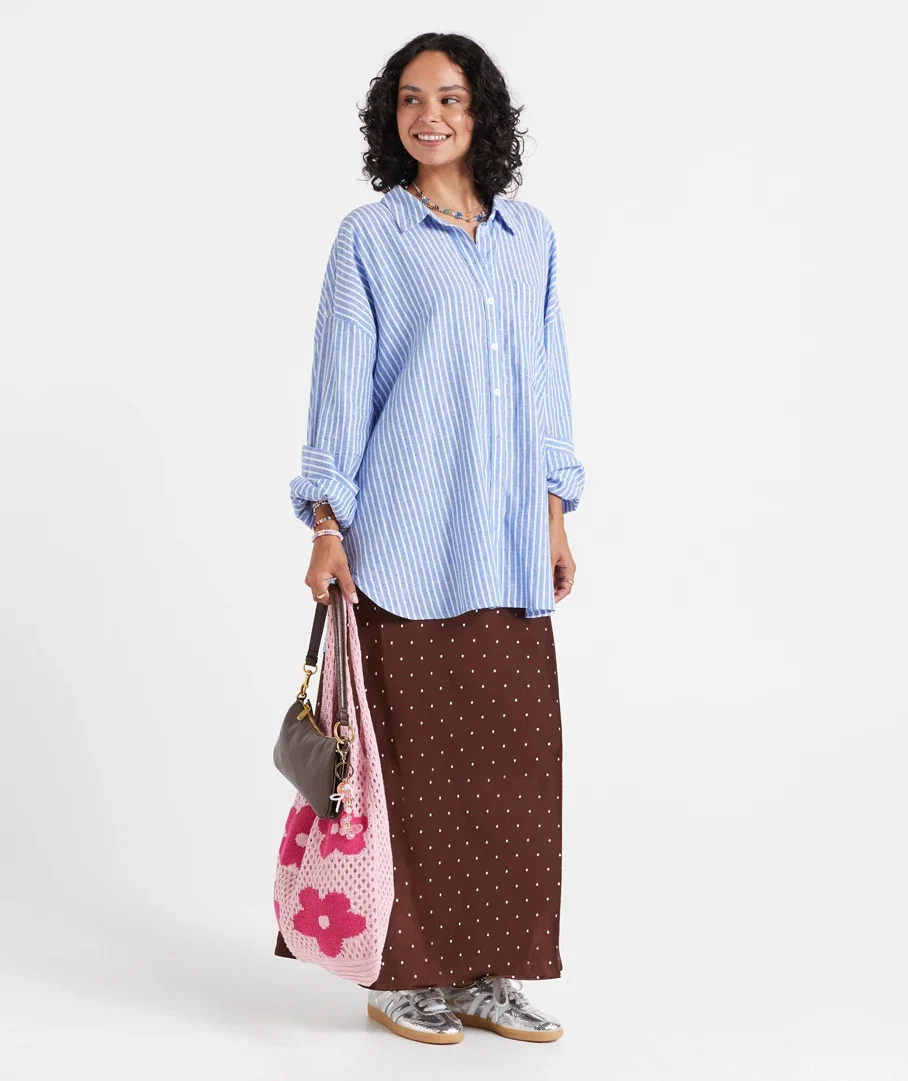 ZALI LINEN BLEND STRIPE SHIRT