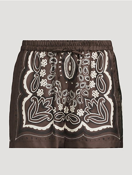 Frances Silk Shorts In Bandana Print