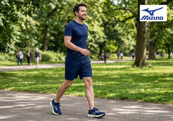 Mizuno Mens Wave Rider 29 Running Shoes 2E Wide Fit Estate Blue White