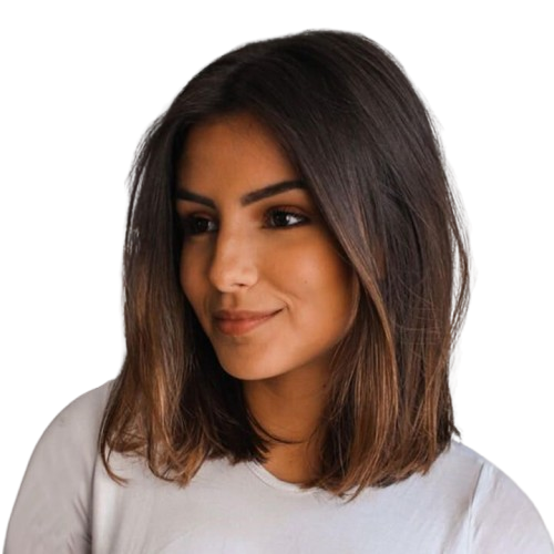Glueless Shoulder Length Brown Ombre Straight Bob Wig Lace Frontal Human Hair Wigs
