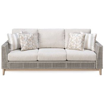 Seton Creek Sofa - Durable Aluminum Frame - Woven All-Weather Resin Wicker - High-Performance Nuvella Cushions - Includes Four Toss Pillows