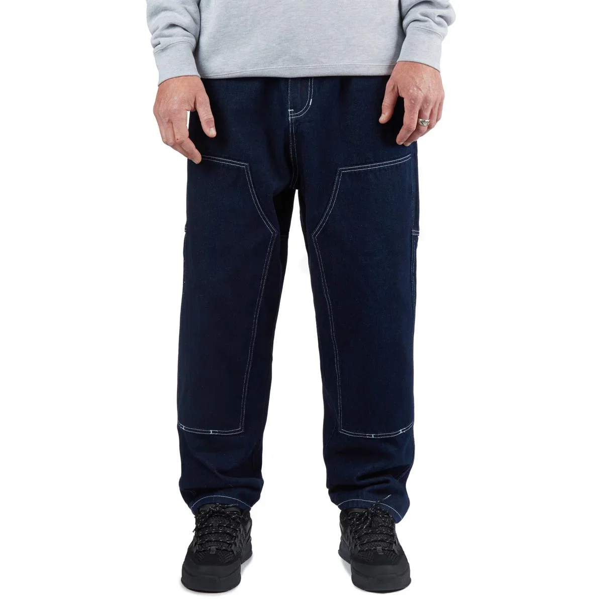 Image of CCS 4x4 Reinforced Baggy Taper Denim Jeans - Overdyed Navy