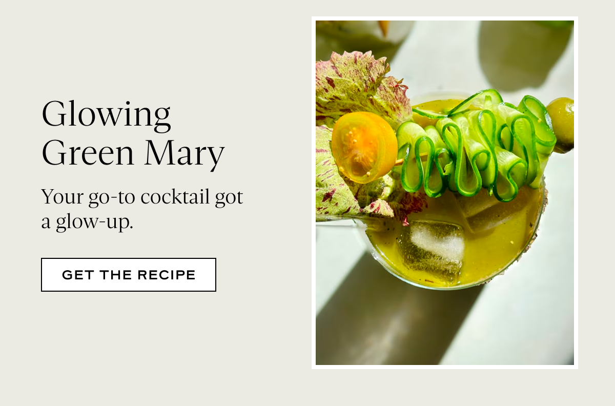 Glowing Green Mary: Your go-to cocktail got a glow-up.