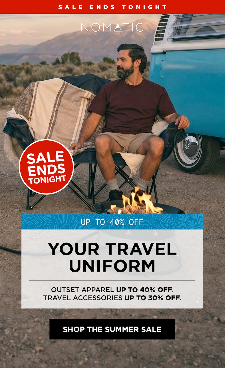 UP TO 40% OFF     YOUR TRAVEL UNIFORM   [SHOP THE SUMMER SALE]