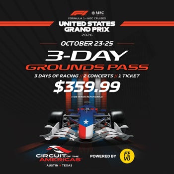 F1 Circuit of the Americas - One 3-Day GA Pass, eVoucher