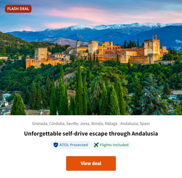 Unforgettable self-drive escape through Andalusia