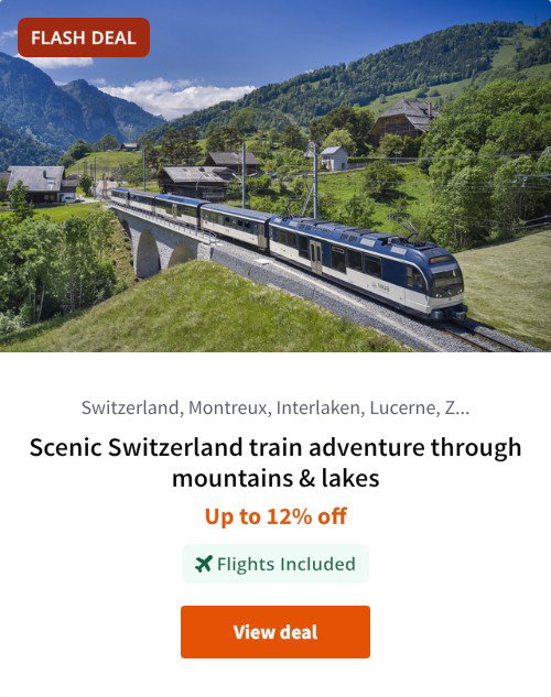 Scenic Switzerland train adventure through mountains &amp; lakes