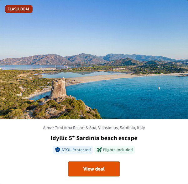 Idyllic 5* Sardinia beach escape