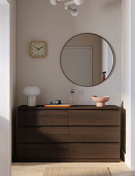 The STORKLINTA 6-drawer dresser in dark-brown