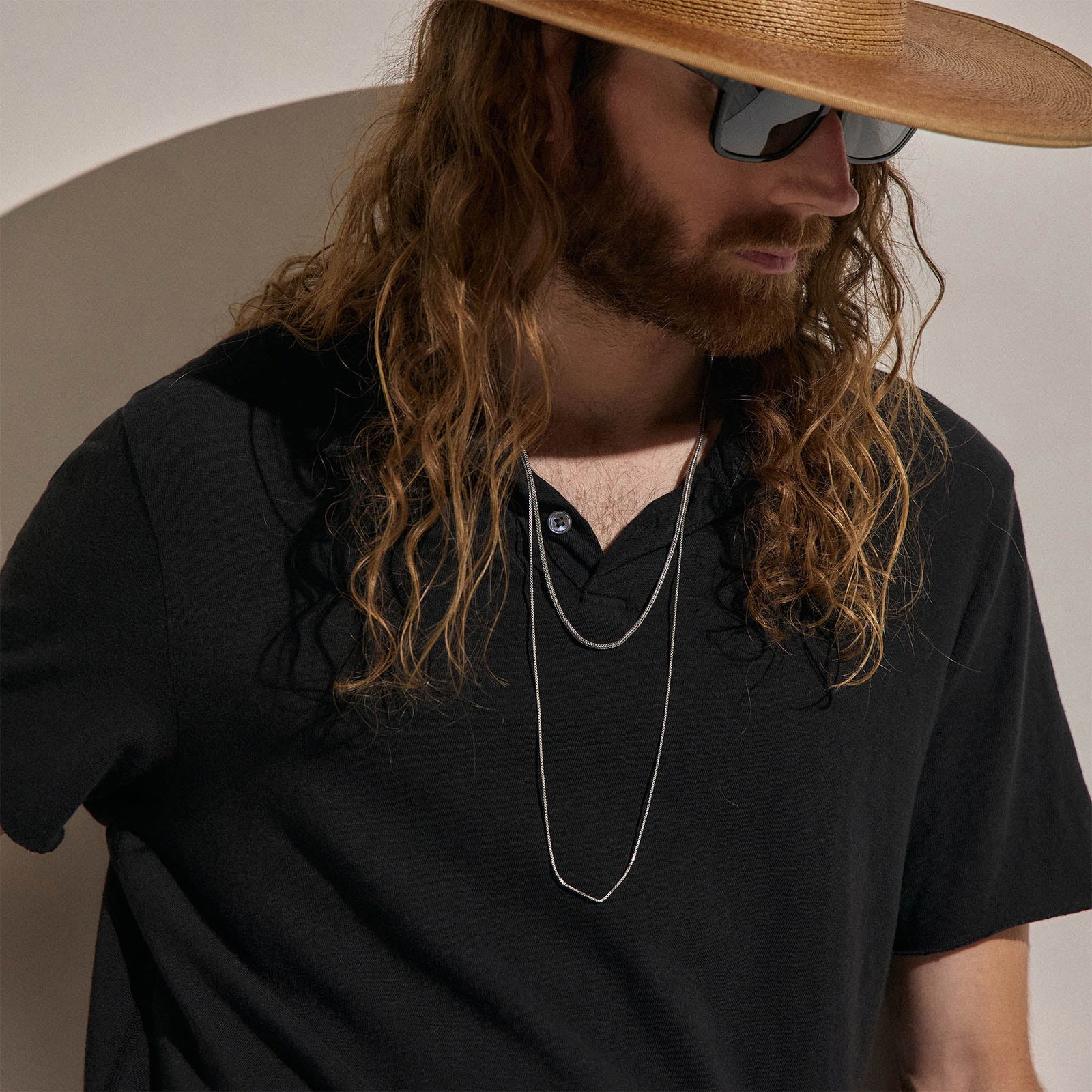 Image of Slub Jersey Short Sleeve Henley - Black
