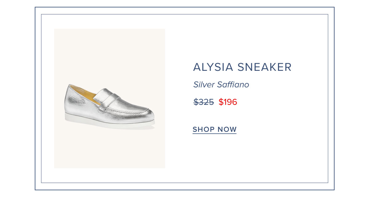 Alysia Sneaker: Silver Saffiano
