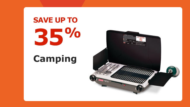 Save up to 35% on Camping.