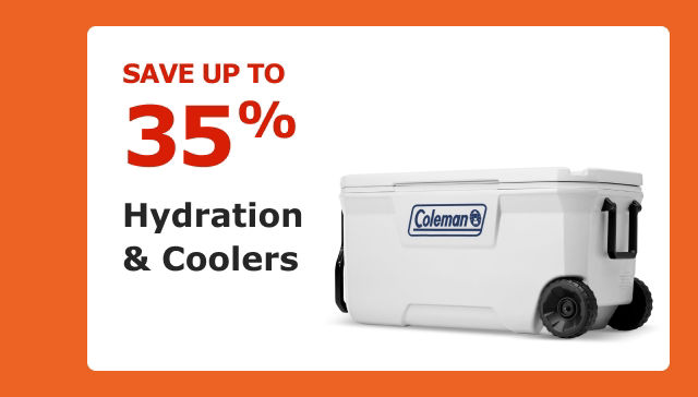 Save up to 35% on Hydration & Coolers.