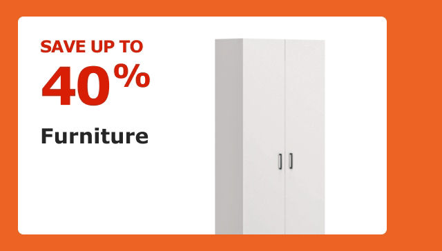 Save up to 40% on Furniture.