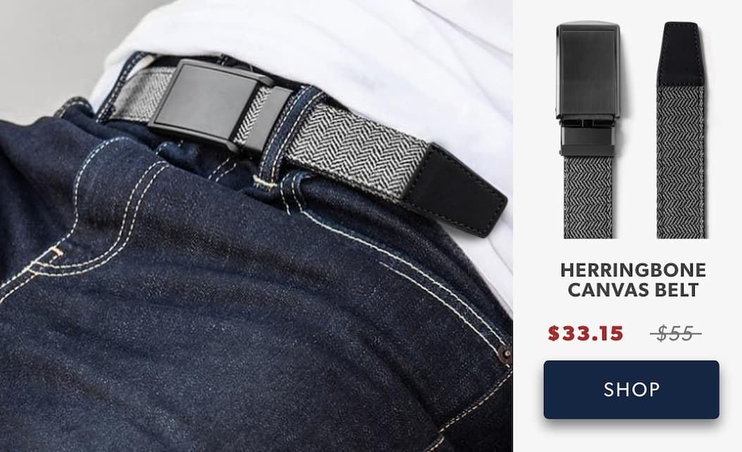 Shop Herringbone Canvas Belt
