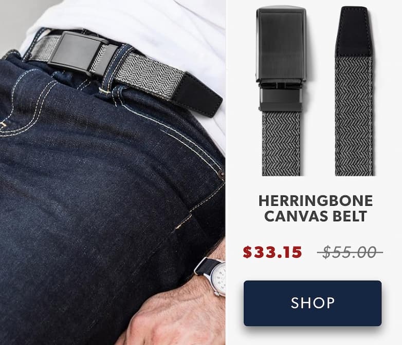 Shop Herringbone Canvas Belt