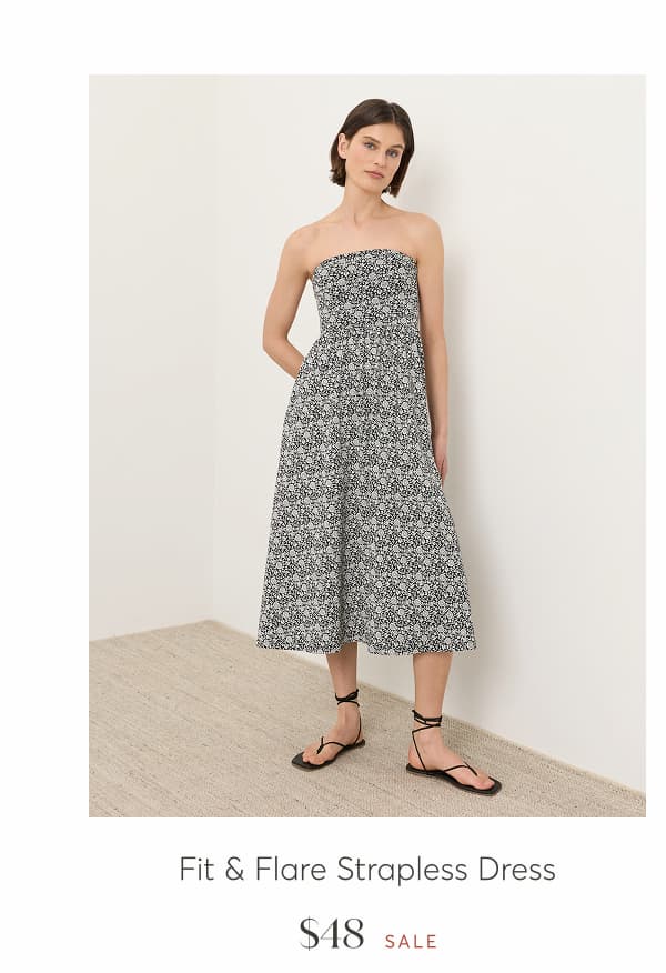 Fit & Flare Strapless Dress