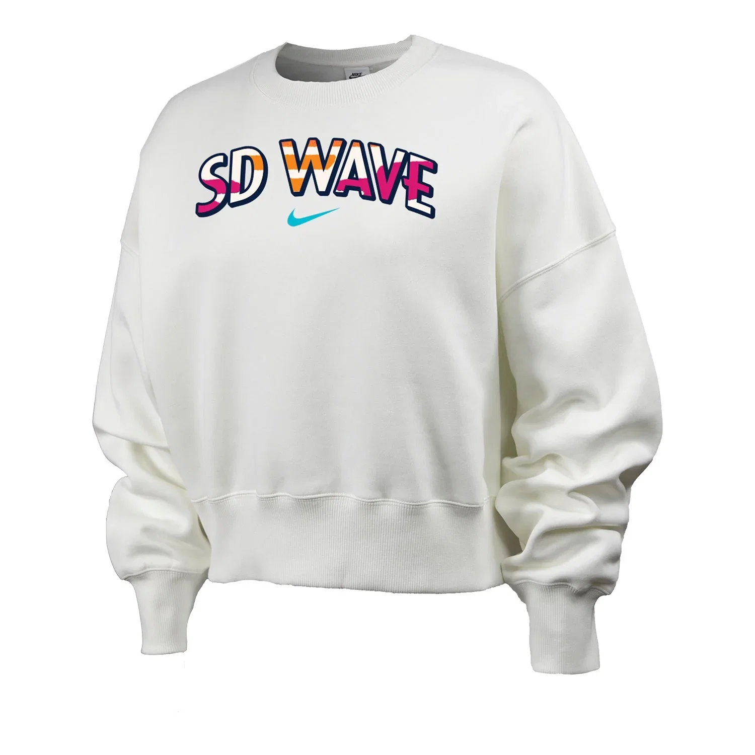 Image of Women's San Diego Wave Nike Off-White Status Crewneck