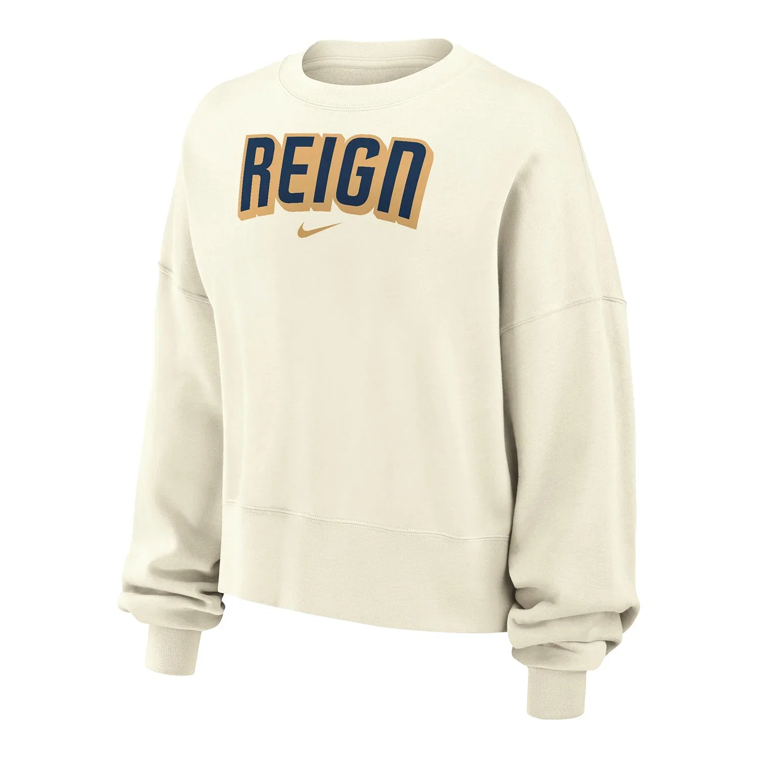 Image of Women's Seattle Reign FC Nike Off-White Status Cropped Crewneck
