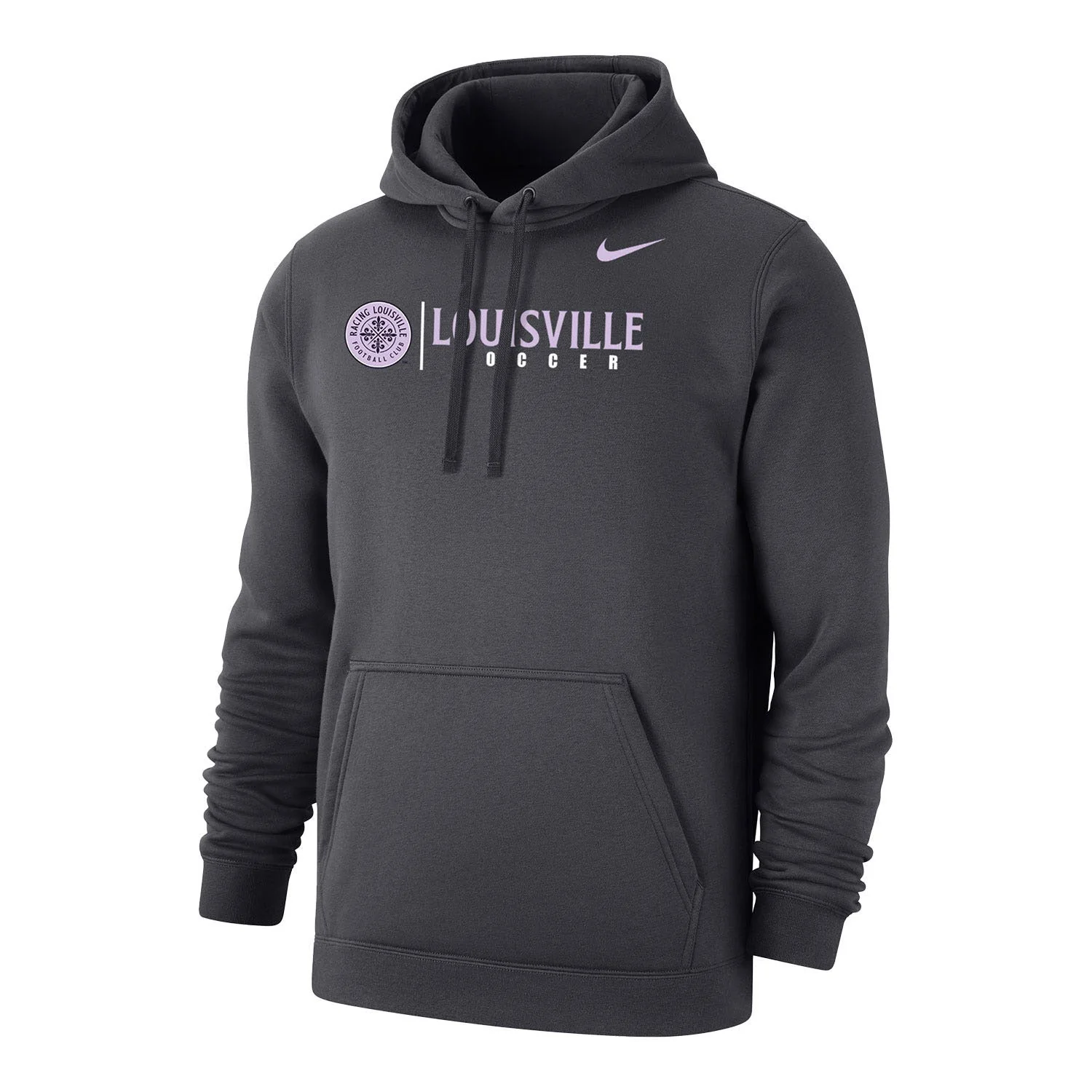 Image of Unisex Racing Louisville Nike Gray Combo Hoodie