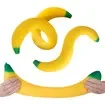 45CM Easy Sqweezy Giant Stretchy Banana, Stretches Up to 50CM Long, Huge Jumbo Sized Squishy Fruit Toy for Kids and Men Women