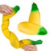 45CM Easy Sqweezy Giant Stretchy Banana, Stretches Up to 50CM Long, Huge Jumbo Sized Squishy Fruit Toy for Kids and Men Women