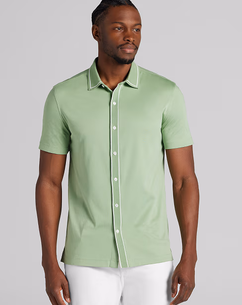 Joseph Abboud Modern Fit Ultra-Soft Stretch Cotton Short Sleeve Button Up Shirt