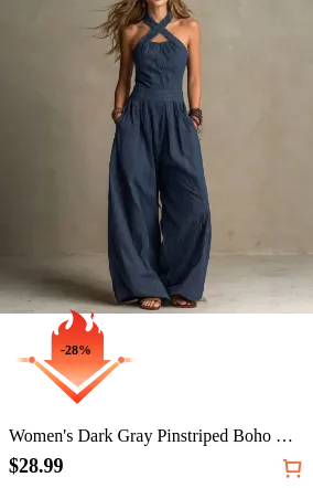 Women s Dark Gray Pinstriped Boho...