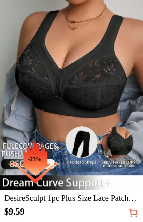 DesireSculpt 1pc Plus Size Lace...