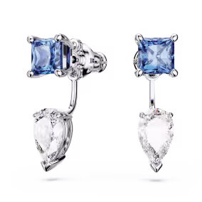 Mixed cuts, Detachable, Blue, Rhodium plated