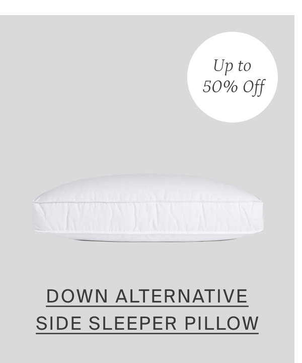 shop down alternative side sleeper pillow