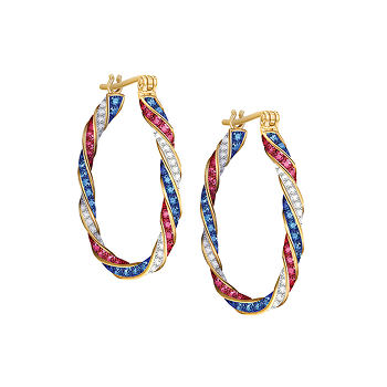 America the Beautiful Hoop Earrings