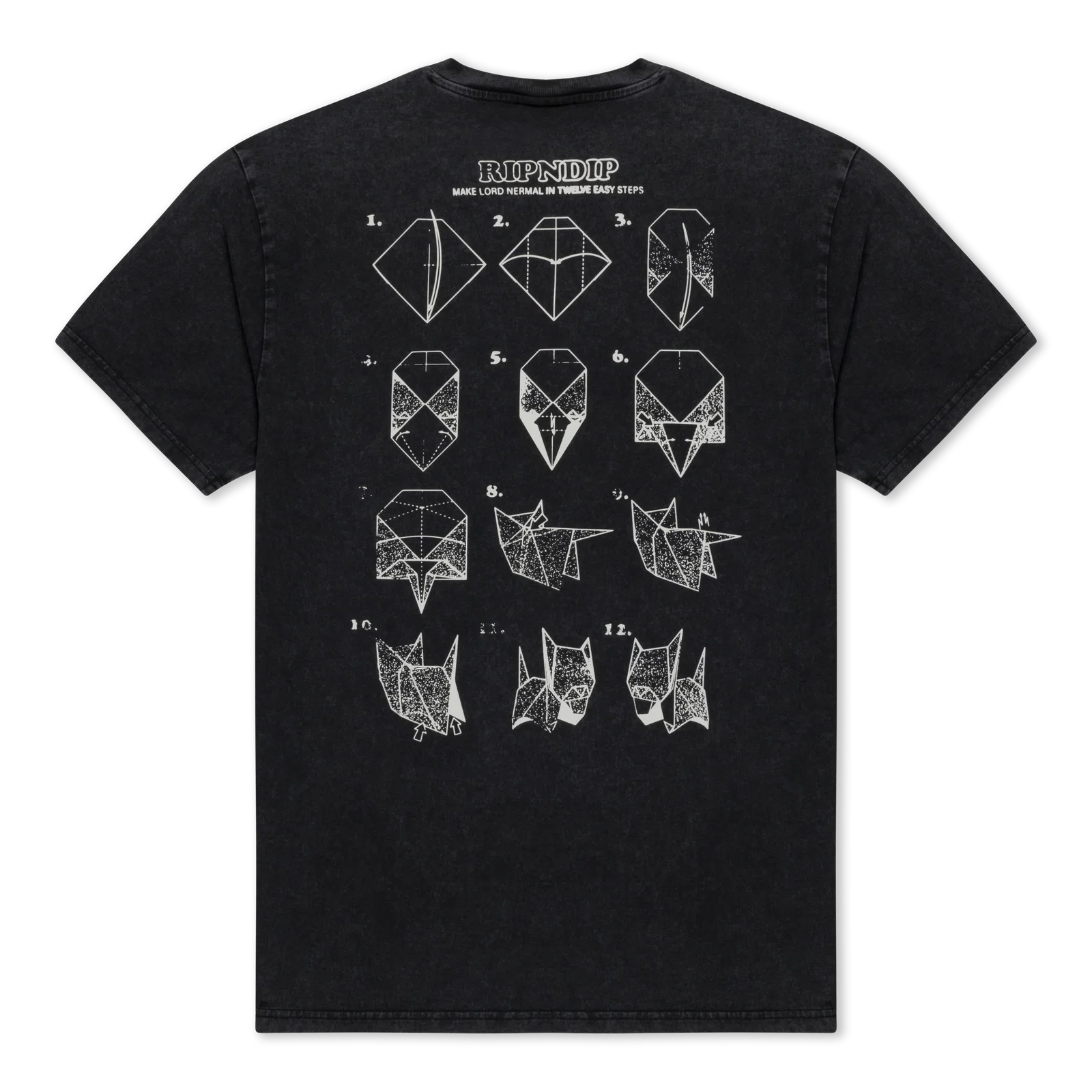 Image of Origami Tee (Black Vintage Wash)
