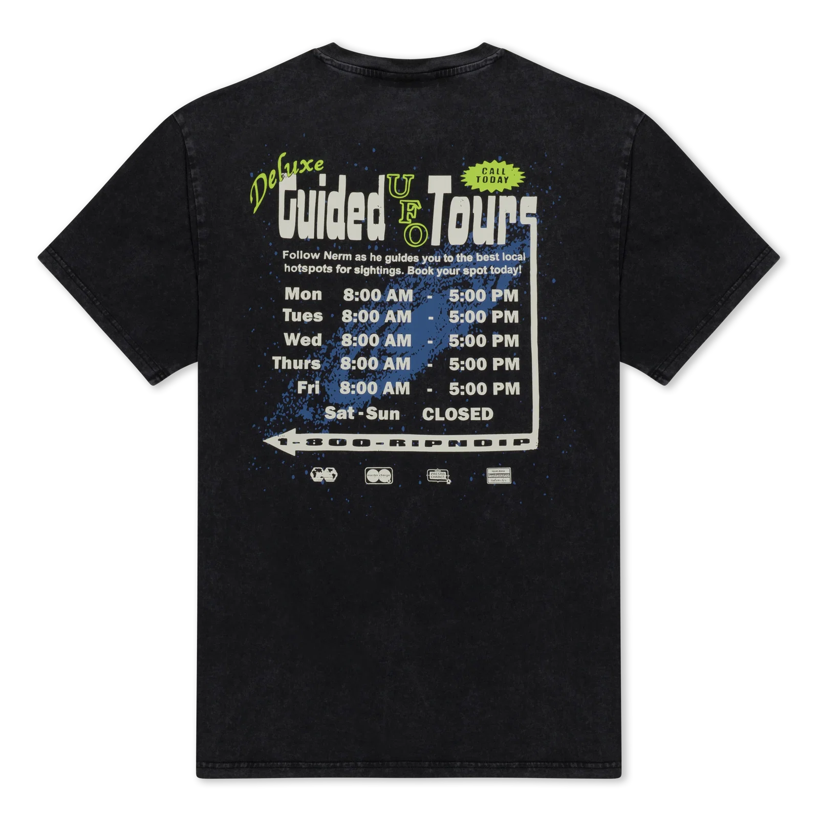 Image of UFO Tours Tee (Black Vintage Wash)
