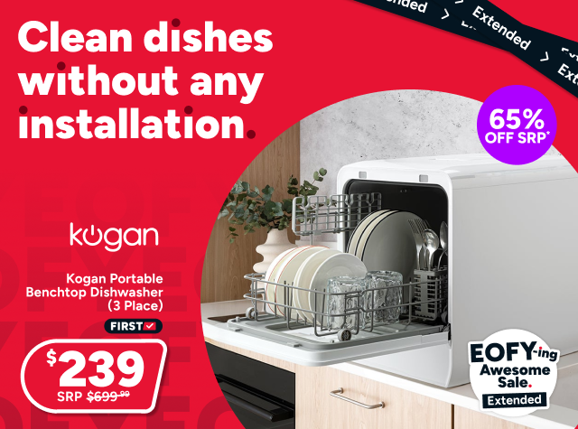 Kogan Portable Benchtop Dishwasher (3 Place)